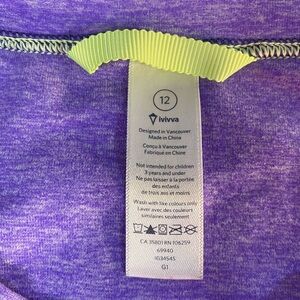 Ivivva Purple Heathered Active Top